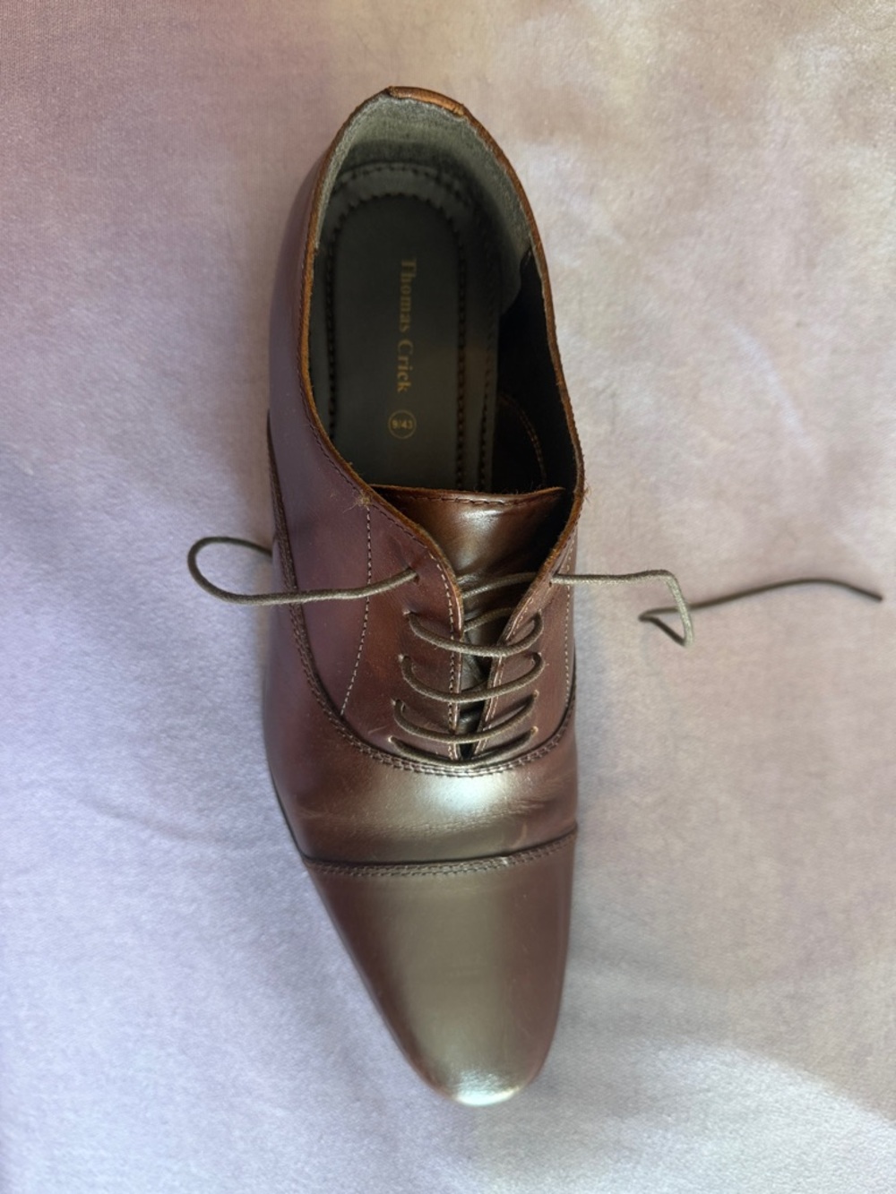 Men's Burgundy Leather Oxford Lace-Up